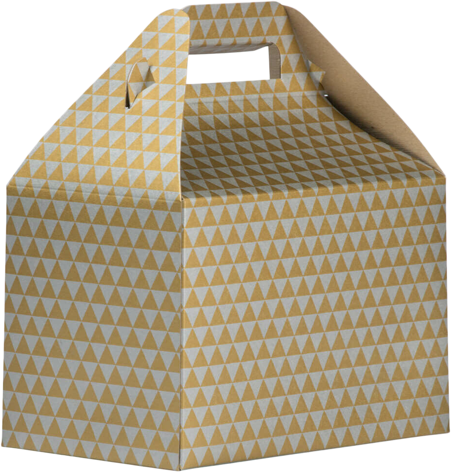 Gold and Silver Diamond Medium Gable Gift Boxes (4 x 8 x 5 1/4)