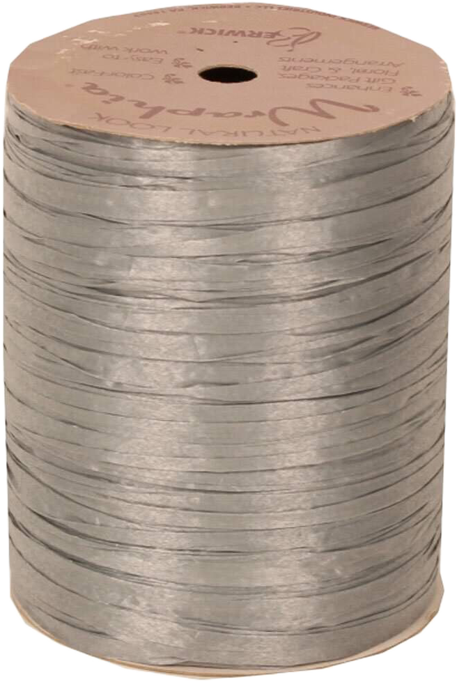Silver 1/4 Inch x 100 Yards Wraphia Ribbon