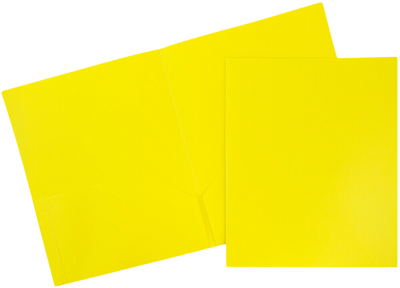 Yellow 9 x 12 Plastic Pop Folders