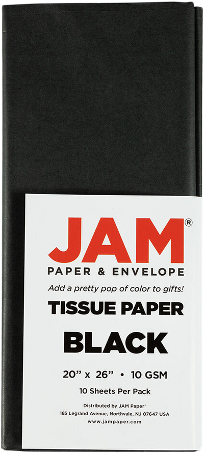 Black Tissue Paper (20 x 26) - 10 Sheets