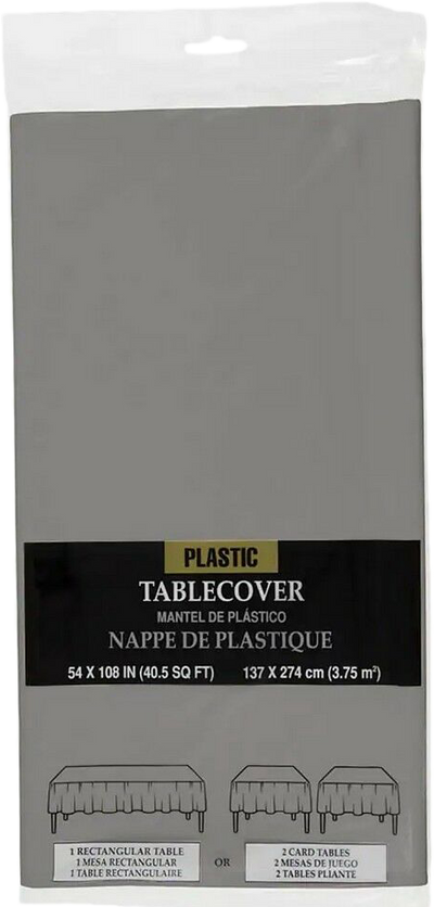 Silver 54 x 108 Plastic Tablecover