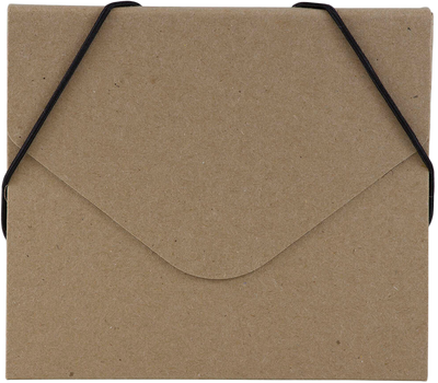 Natural Kraft 5 x 5 5/8 x 3/8 Elastic CD Portfolios