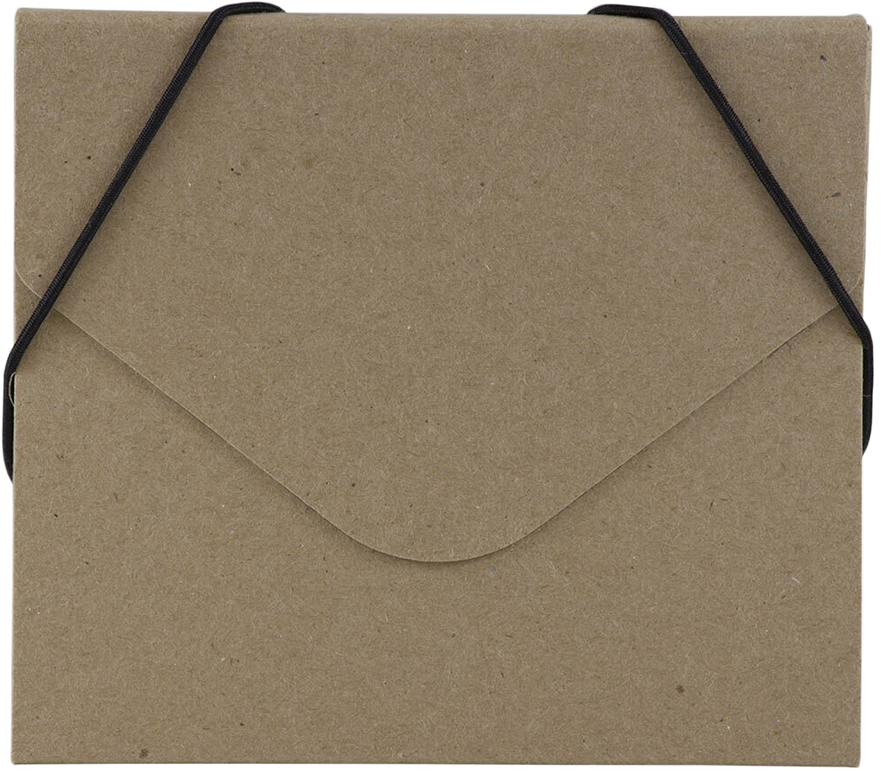 Natural Kraft 5 x 5 5/8 x 3/8 Elastic CD Portfolios