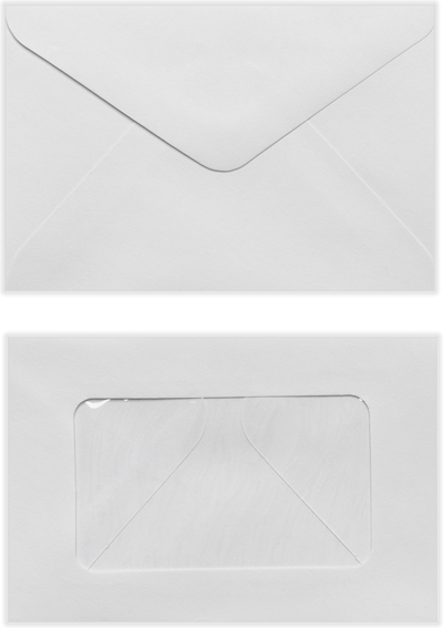 White 28lb #56 Mini Window Envelopes (3 x 4 1/2)