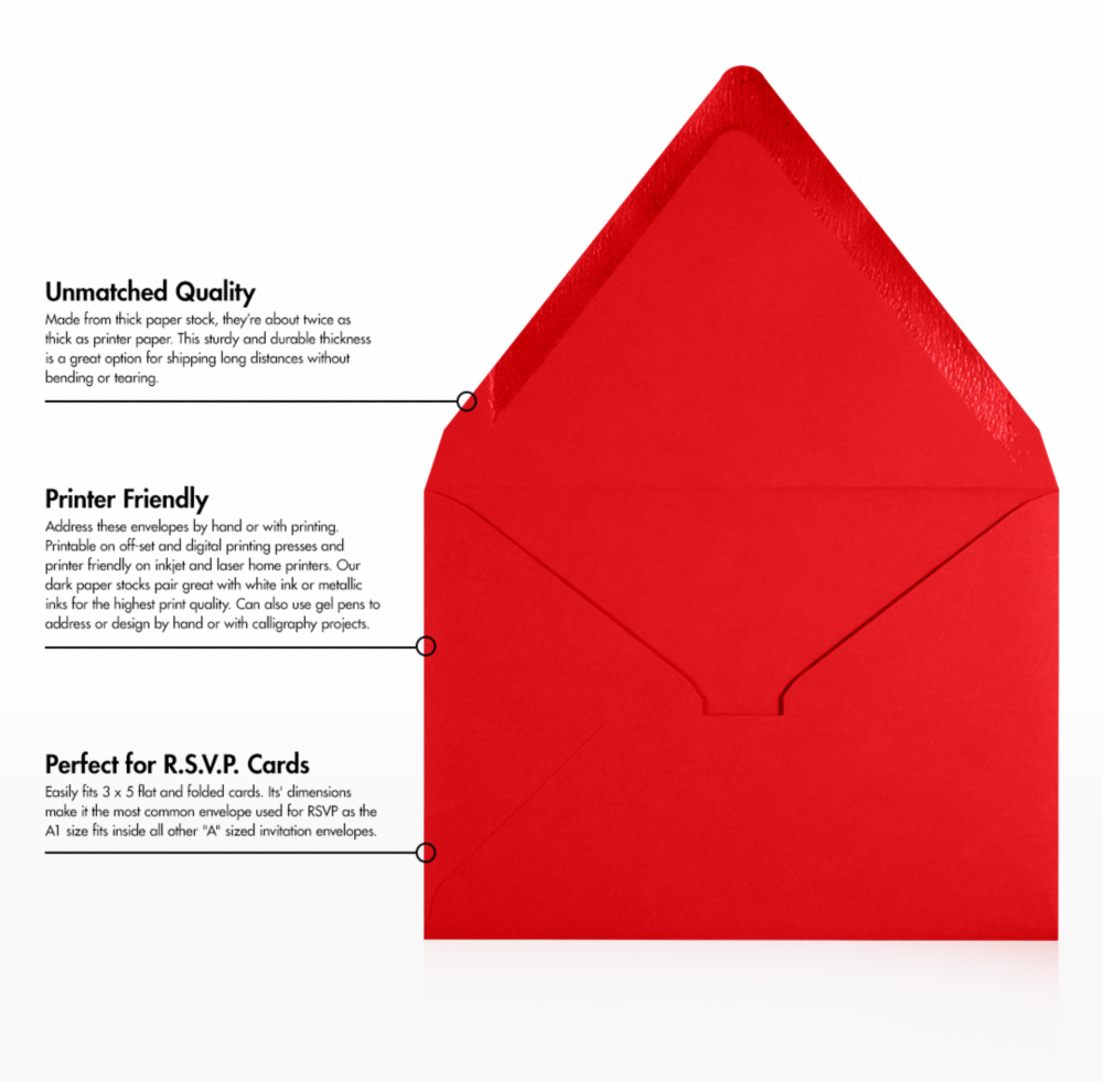 Ruby Red 32lb A1 Contour Flap Envelopes (3 5/8 x 5 1/8)