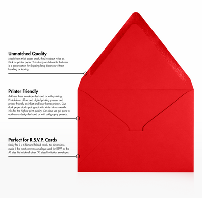 Ruby Red 32lb A1 Contour Flap Envelopes (3 5/8 x 5 1/8)