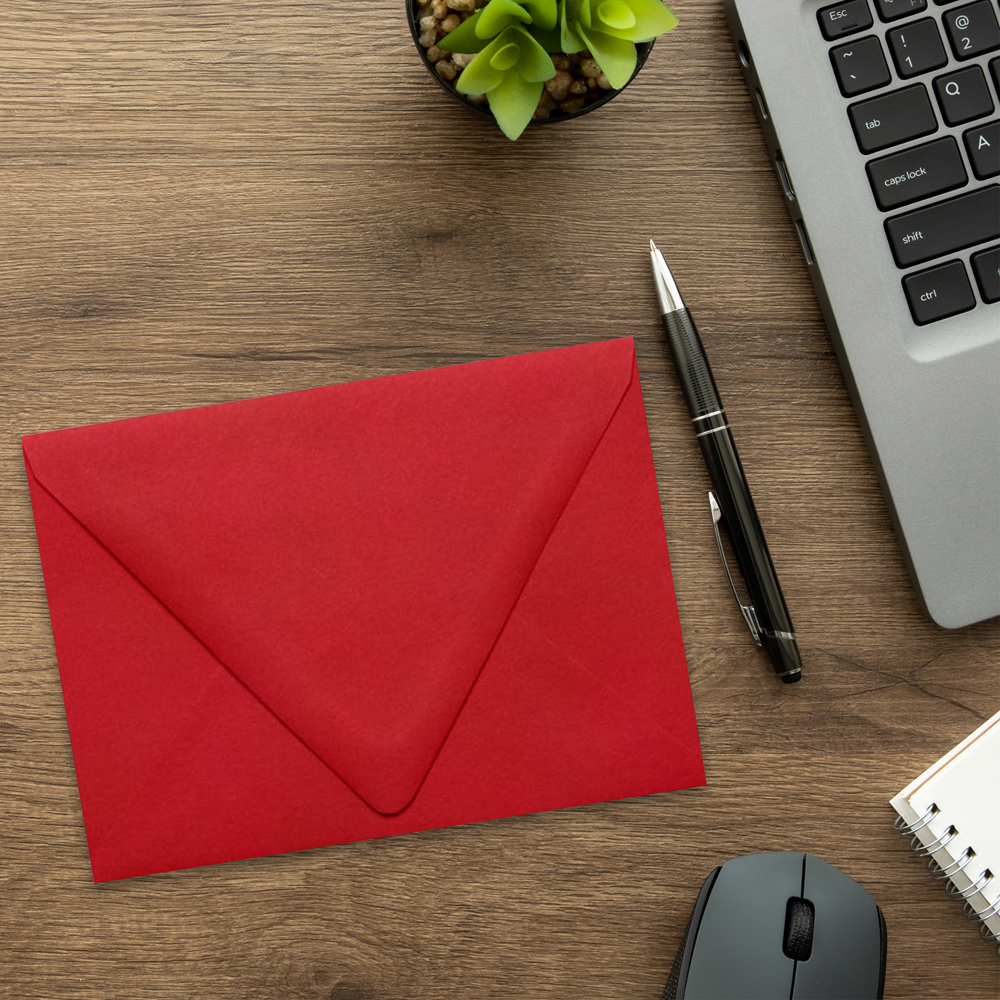 Red 32lb A6 Contour Flap Envelopes (4 3/4 x 6 1/2)