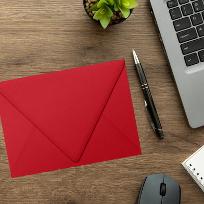 Red 32lb A7 Contour Flap Envelopes (5 1/4 x 7 1/4)