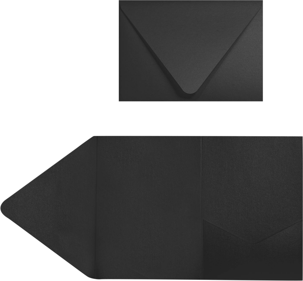 Smooth Midnight Black A7 Pocket Invitations (5 x 7)