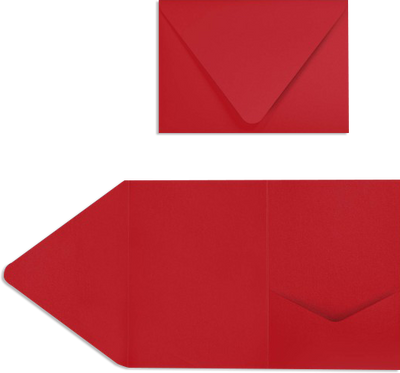 Ruby Red A7 Pocket Invitations (5 x 7)