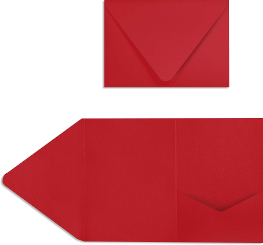 Ruby Red A7 Pocket Invitations (5 x 7)