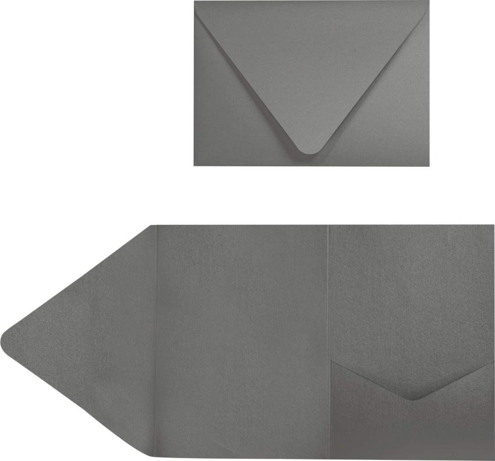 Dark Smoke Gray A7 Pocket Invitations (5 x 7)