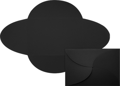 Smooth Midnight Black A7 Petal Invitations (5 x 7 )