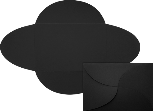 Smooth Midnight Black A7 Petal Invitations (5 x 7 )