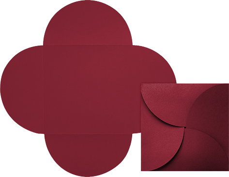 Garnet Dark Red Petal Invitations (6 1/4 x 6 1/4)