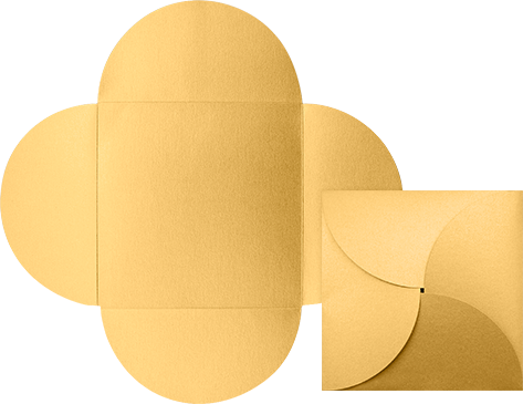 Gold Metallic Petal Invitations (6 1/4 x 6 1/4)
