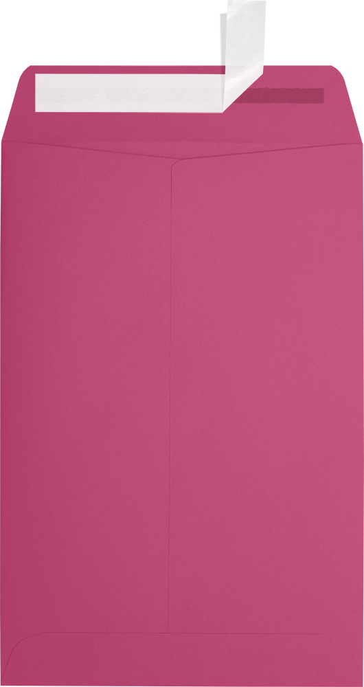 Fuchsia Pink Magenta 32lb 6 x 9 Open End Envelopes with Peel & Seal