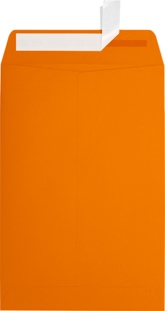 Mandarin Orange 32lb 6 x 9 Open End Envelopes with Peel & Seal
