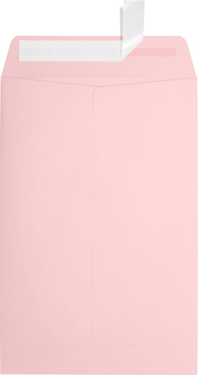 Baby Candy Pink 32lb 6 x 9 Open End Envelopes with Peel & Seal