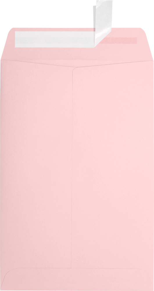 Baby Candy Pink 32lb 6 x 9 Open End Envelopes with Peel & Seal