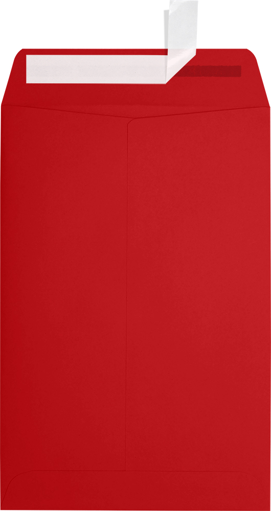Red 32lb 6 x 9 Open End Envelopes with Peel & Seal