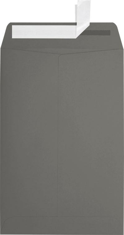 Dark Smoke Gray 32lb 6 x 9 Open End Envelopes with Peel & Seal