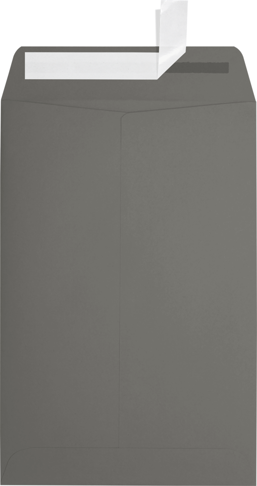 Dark Smoke Gray 32lb 6 x 9 Open End Envelopes with Peel & Seal