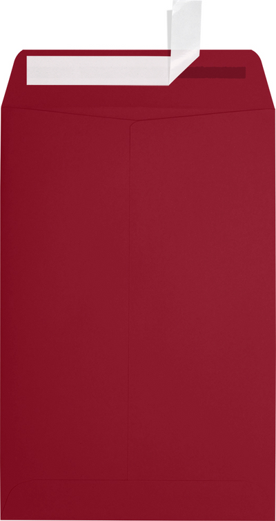 Garnet Dark Red 32lb 6 x 9 Open End Envelopes with Peel & Seal