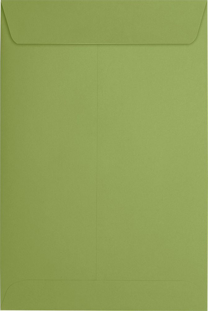 Olive Green 28lb 6 x 9 Open End Envelopes with Peel & Seal