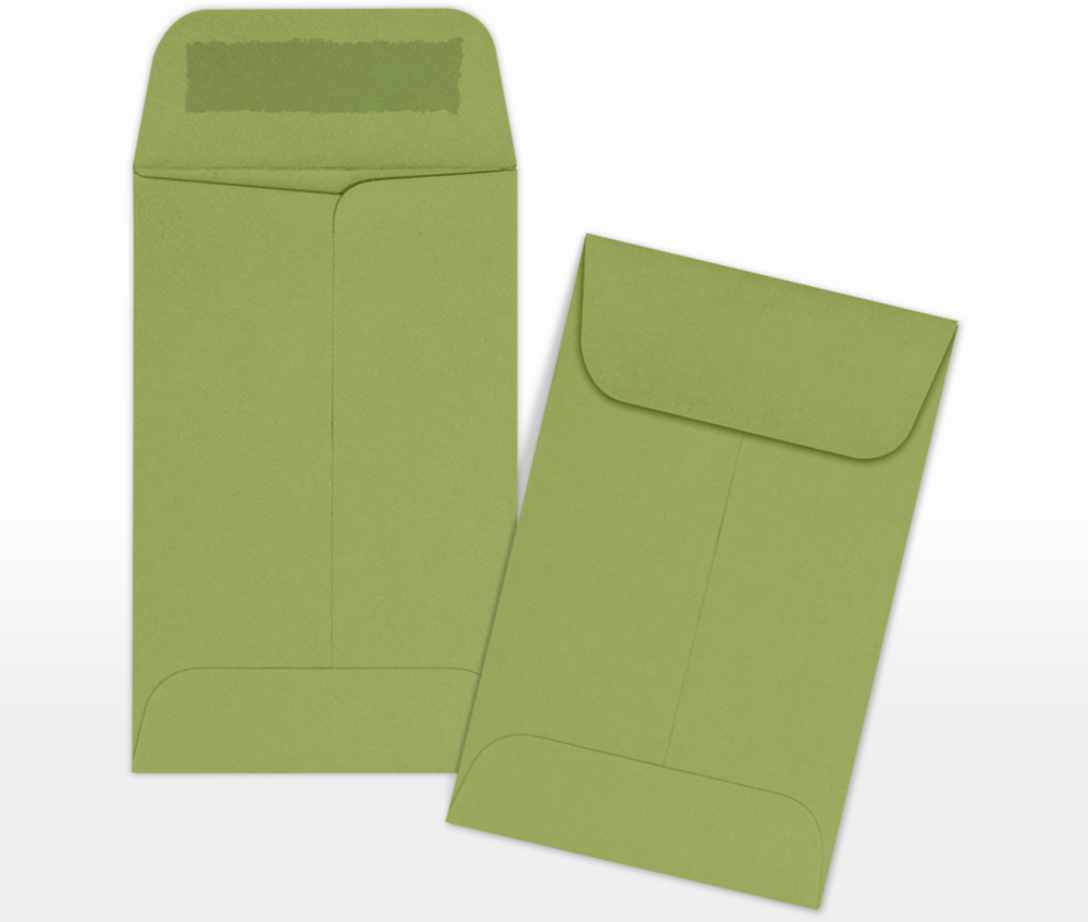 Olive Green 28lb #1 Coin Envelopes (2 1/4 x 3 1/2)