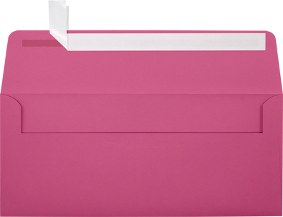 Fuchsia Pink Magenta 32lb #10 Square Flap Envelopes (4 1/8 x 9 1/2) with Peel & Seal