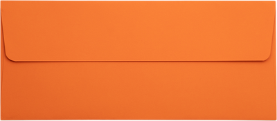 Mandarin Orange 32lb #10 Square Flap Envelopes (4 1/8 x 9 1/2) with Peel & Seal