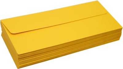 Sunflower Yellow 32lb #10 Square Flap Envelopes (4 1/8 x 9 1/2) with Peel & Seal