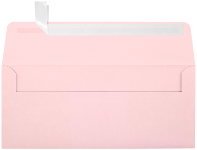 Baby Candy Pink 32lb #10 Square Flap Envelopes (4 1/8 x 9 1/2) with Peel & Seal