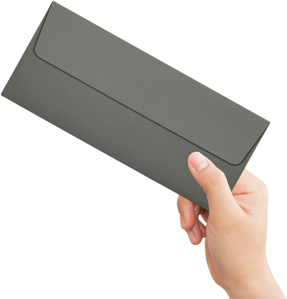 Dark Smoke Gray 32lb #10 Square Flap Envelopes (4 1/8 x 9 1/2) with Peel & Seal