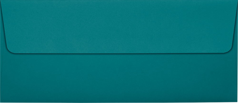 Teal Blue 32lb #10 Square Flap Envelopes (4 1/8 x 9 1/2) with Peel & Seal