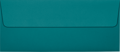 Teal Blue 32lb #10 Square Flap Envelopes (4 1/8 x 9 1/2) with Peel & Seal