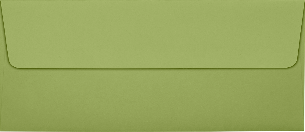 Olive Green 28lb #10 Square Flap Envelopes (4 1/8 x 9 1/2) with Peel & Seal