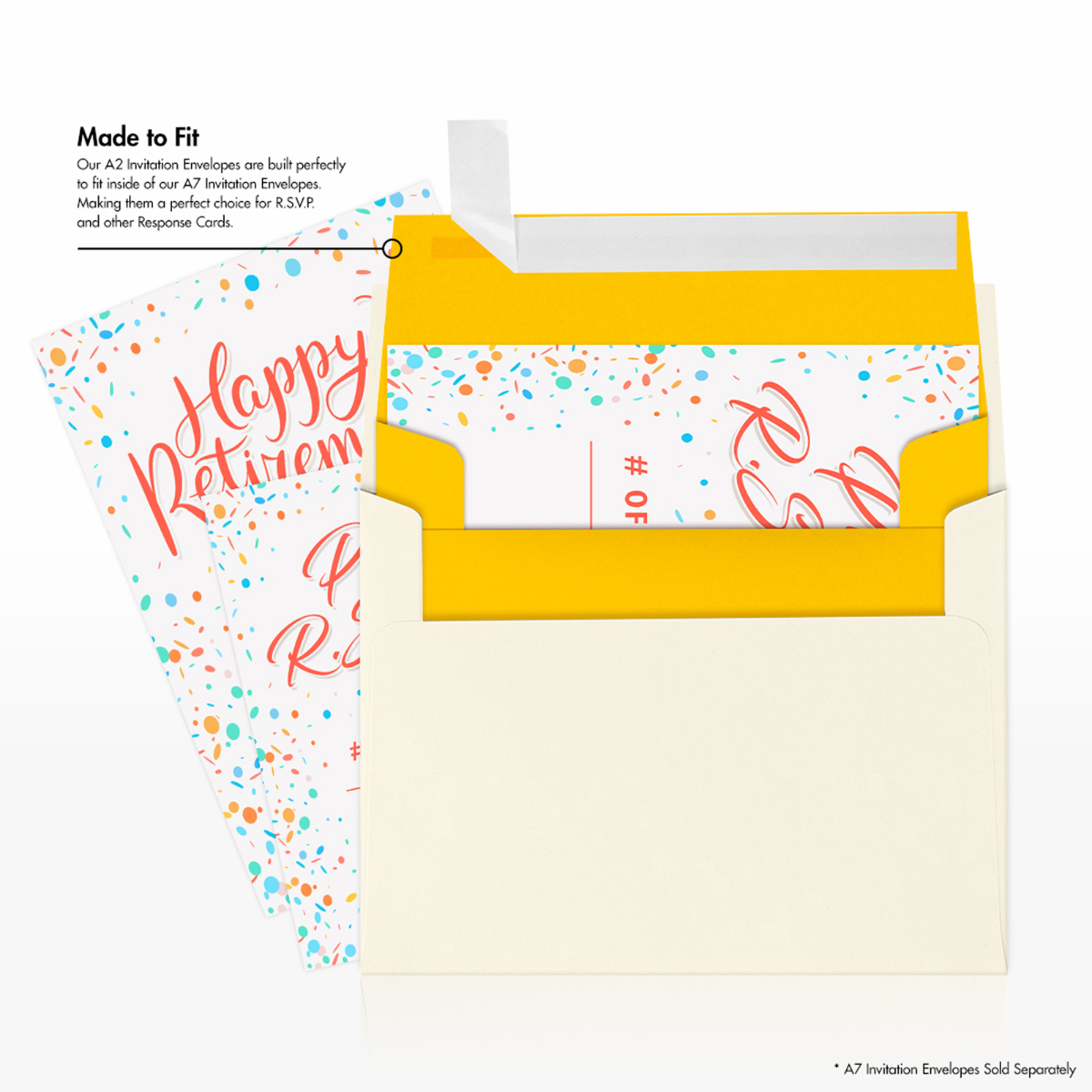 Sunflower Yellow 32lb A2 Invitation Envelopes (4 3/8 x 5 3/4) with Peel & Seal
