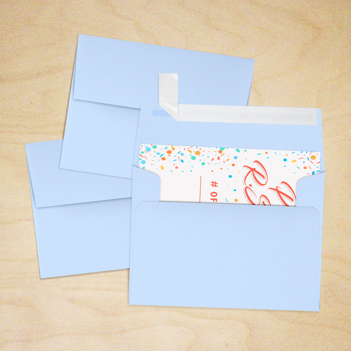 Baby Blue 32lb A2 Invitation Envelopes (4 3/8 x 5 3/4) with Peel & Seal