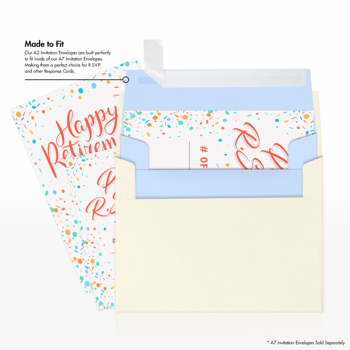 Baby Blue 32lb A2 Invitation Envelopes (4 3/8 x 5 3/4) with Peel & Seal