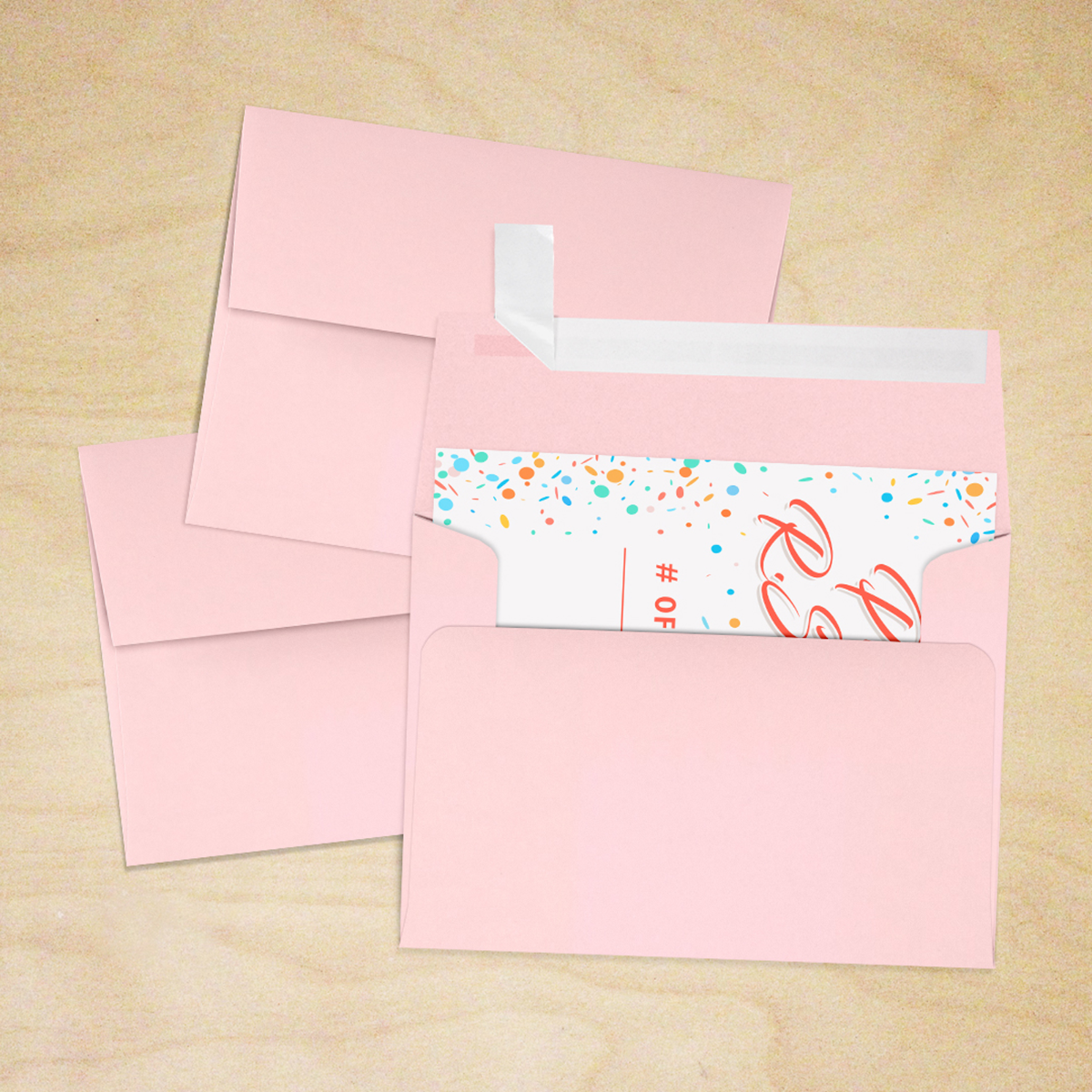 Baby Candy Pink 32lb A2 Invitation Envelopes (4 3/8 x 5 3/4) with Peel & Seal
