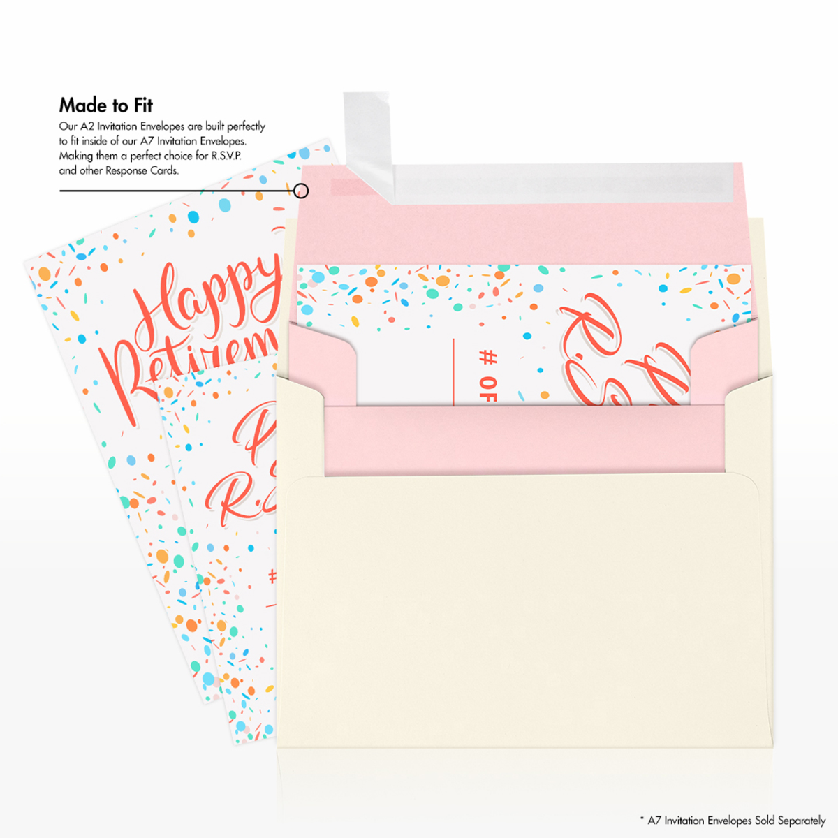 Baby Candy Pink 32lb A2 Invitation Envelopes (4 3/8 x 5 3/4) with Peel & Seal