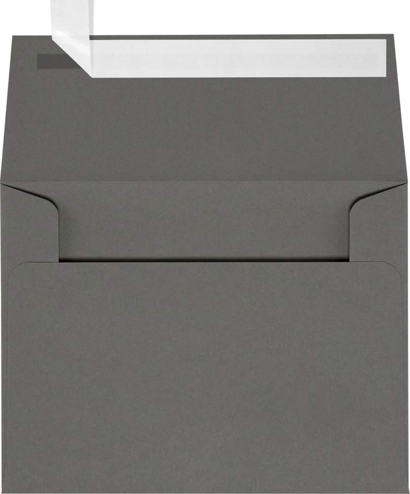 Dark Smoke Gray 32lb A2 Invitation Envelopes (4 3/8 x 5 3/4) with Peel & Seal