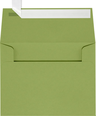 Olive Green 28lb A2 Invitation Envelopes (4 3/8 x 5 3/4) with Peel & Seal