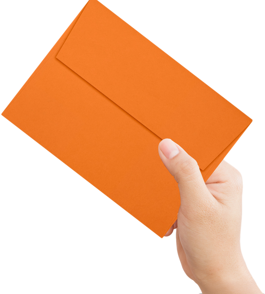 Mandarin Orange 32lb A6 Invitation Envelopes (4 3/4 x 6 1/2) with Peel & Seal