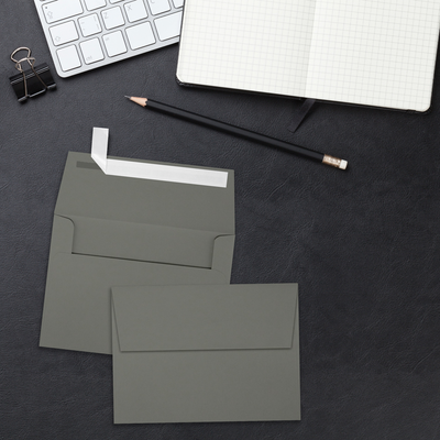 Dark Smoke Gray 32lb A6 Invitation Envelopes (4 3/4 x 6 1/2) with Peel & Seal