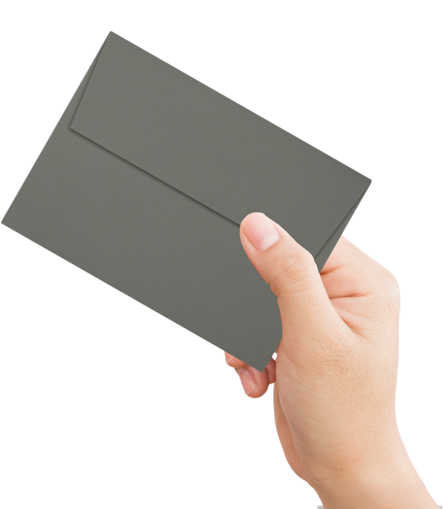 Dark Smoke Gray 32lb A6 Invitation Envelopes (4 3/4 x 6 1/2) with Peel & Seal