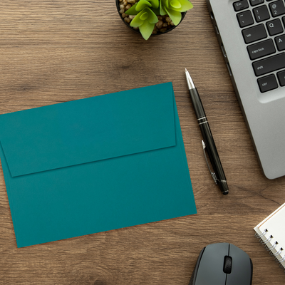 Teal Blue 32lb A6 Invitation Envelopes (4 3/4 x 6 1/2) with Peel & Seal