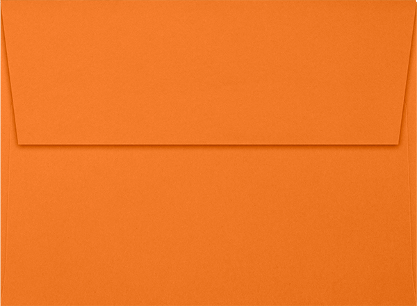 Mandarin Orange 32lb A7 Invitation Envelopes (5 1/4 x 7 1/4) with Peel & Seal